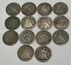 Lot of 14 5c Seated Liberty Silver Half Dimes