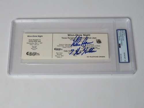 Esbozo de boleto firmado por Nolan Ryan séptimo NO HITTER 5-1-91 PSA 10 automático - Imagen 5 de 7