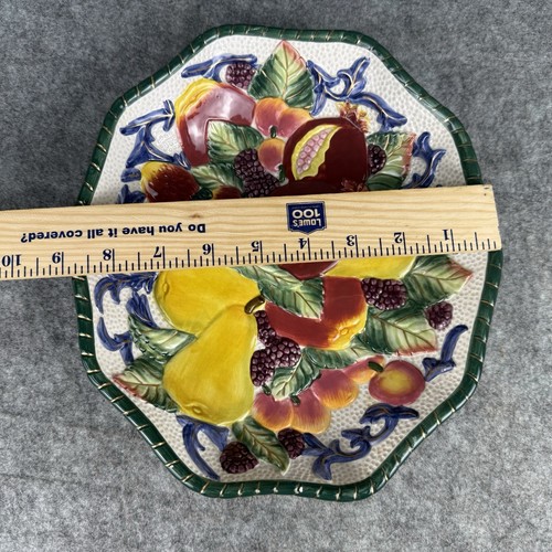 Fitz and Floyd Decorative Fruit Serving Bowl Majolica Florentine - Picture 10 of 11