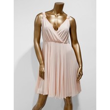 Forever 21 Women's Blush Pink Sleeveless V-neck Pleated Dress Size M