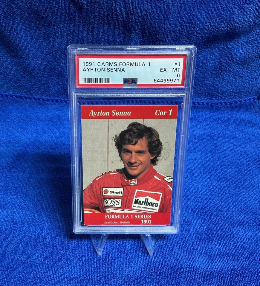 1991 CARMS FORMULA 1 AYRTON SENNA #1 - PSA 6 (EX-MT) - VERY RARE CARD - Image 2 of 4