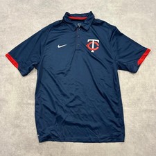 Nike Polo Shirt dri-fit sports top with logos Men's M