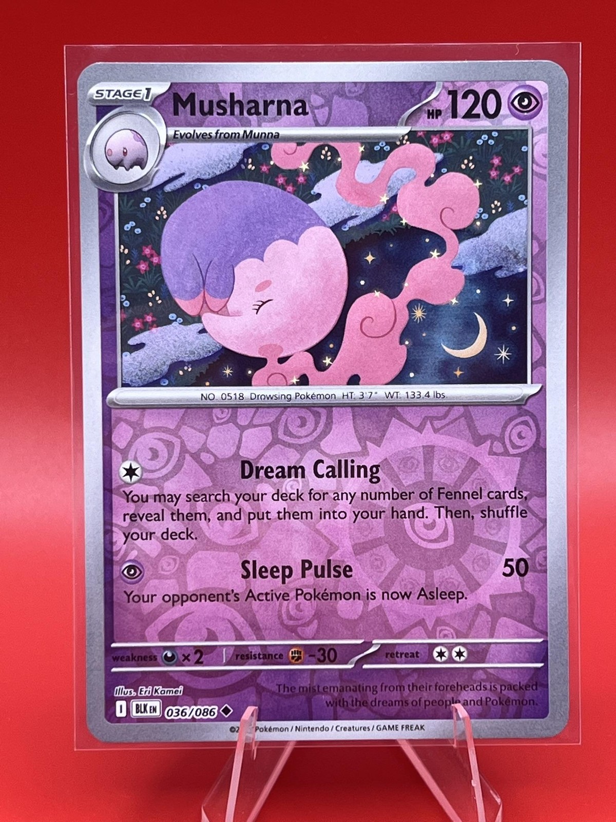 Musharna #036/086 SV: Black Bolt Reverse Holo Pokemon Card NM