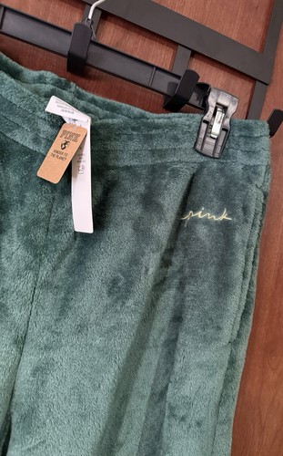 NWT Victoria’s Secret Emerald Green Plush Soft Fleece Lounge Sleep Pj Pants M - Picture 7 of 13