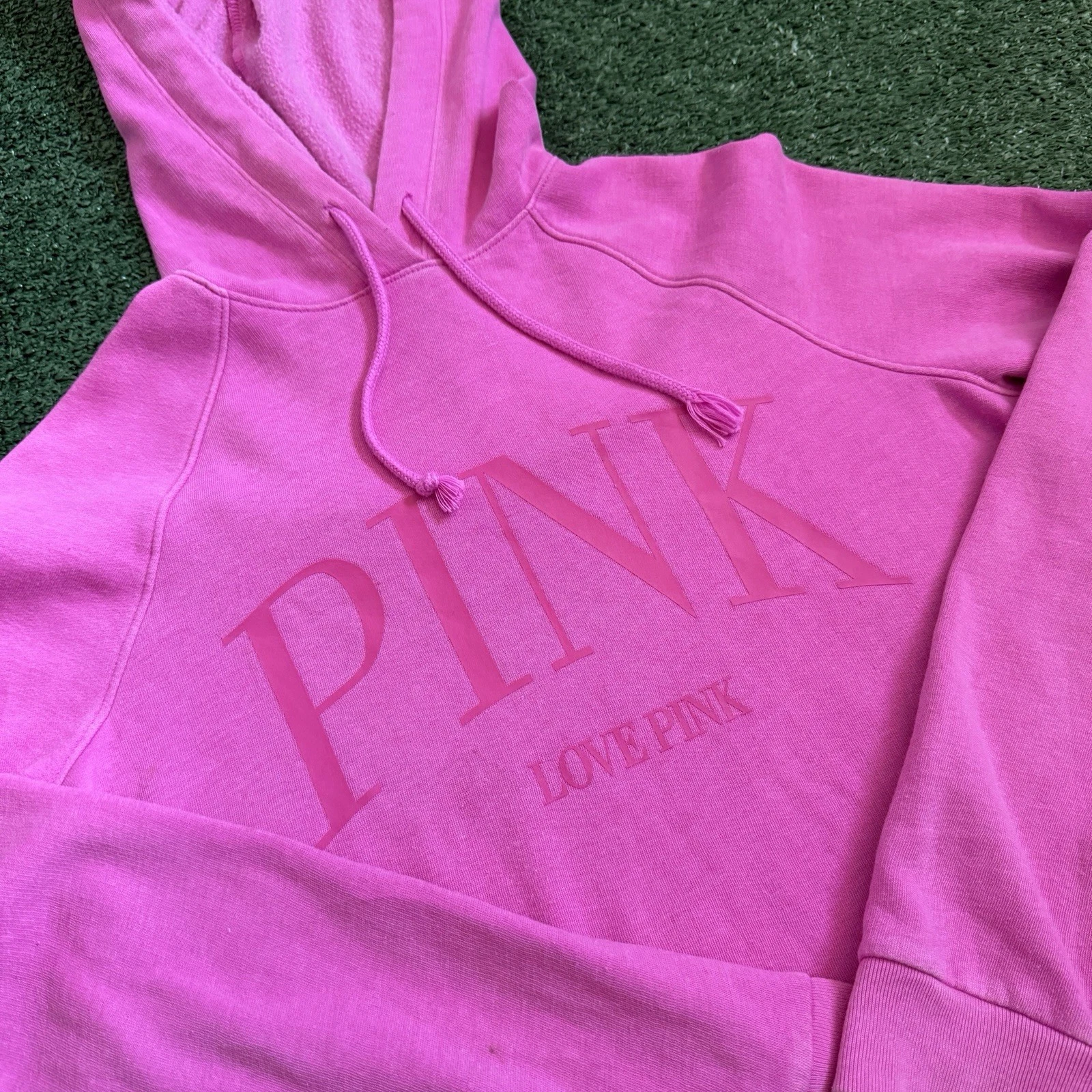 UNDERCOVER Felpa con cappuccio Victoria's Secret rosa cropped Love rosa felpa donna taglia small