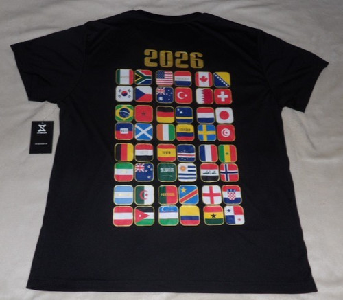 FIFA 2026 World Cup Soccer All Tournament Teams Jersey Black Shirt Size XL NWT