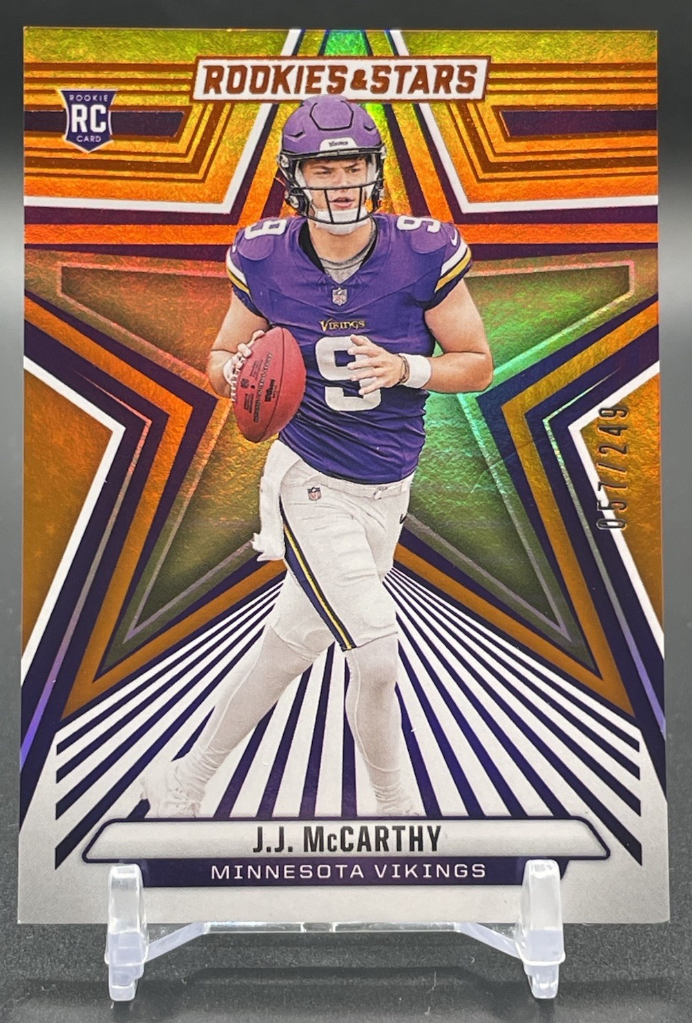 2024 Panini Rookies and Stars #135 JJ McCarthy RC Orange Parallel /249 Vikings