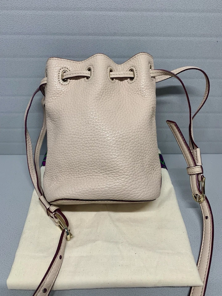 Bolso Bandolera TORY BURCH Rubor Rosa/Crema Cuero Mini Dijones Cubo ~ ¡Lindo! Foto 2 de 4