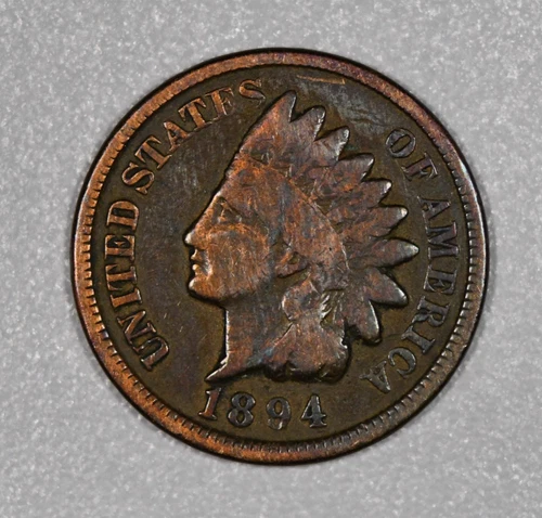 1894-P "Indian Head" Small-Cent Bronze Coin, Variety 3, Very Good