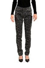 Just Cavalli Women's Gray Animal Print Straight Leg Jeans US 25 IT 39