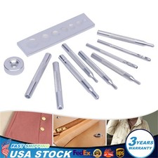 11pcs/Set Craft Tool Die Punch Snap Rivet Setter Base DIY Leather Working Craft