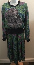 Llillie rubin dress sz 4 silk jungle Lions vintage 80-90"s