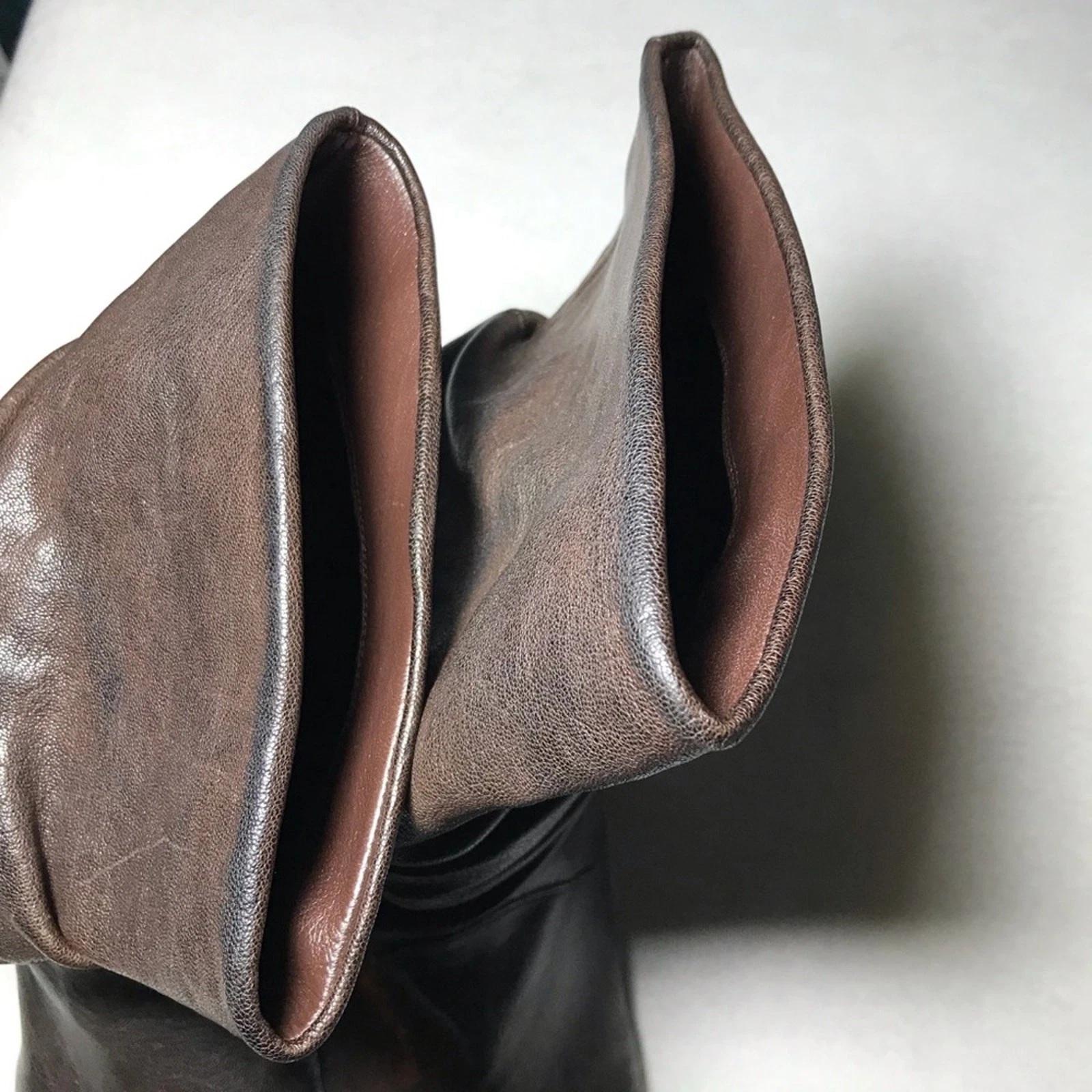 Stuart Weitzman harbor hidden wedge size 8 mid calf slouchy brown leather boots