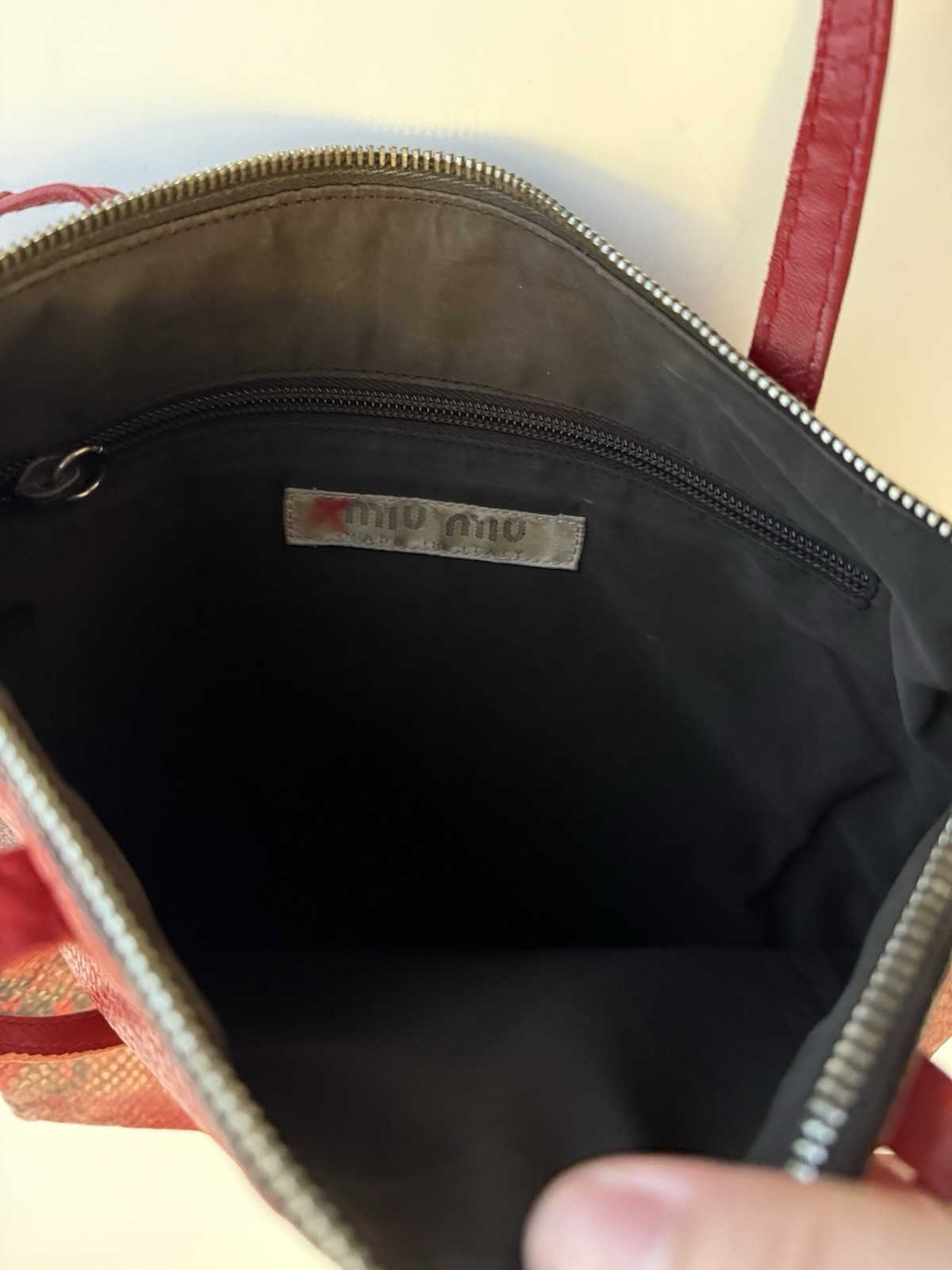 Miu Miu Python Red Snake Tote Small - image 9