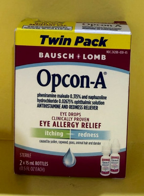 Bausch + Lomb Opcon-A Eye Allergy Relief Eye Drops Exp : 02/27