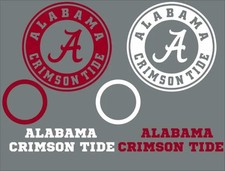 Alabama Crimson Tide Cornhole Decals - 8 Decals with Circles - 2 Free Window Dec