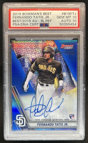 2019 Bowman's Best Fernando Tatis Jr. Auto RC Blue Refractor #/150 Padres PSA 10