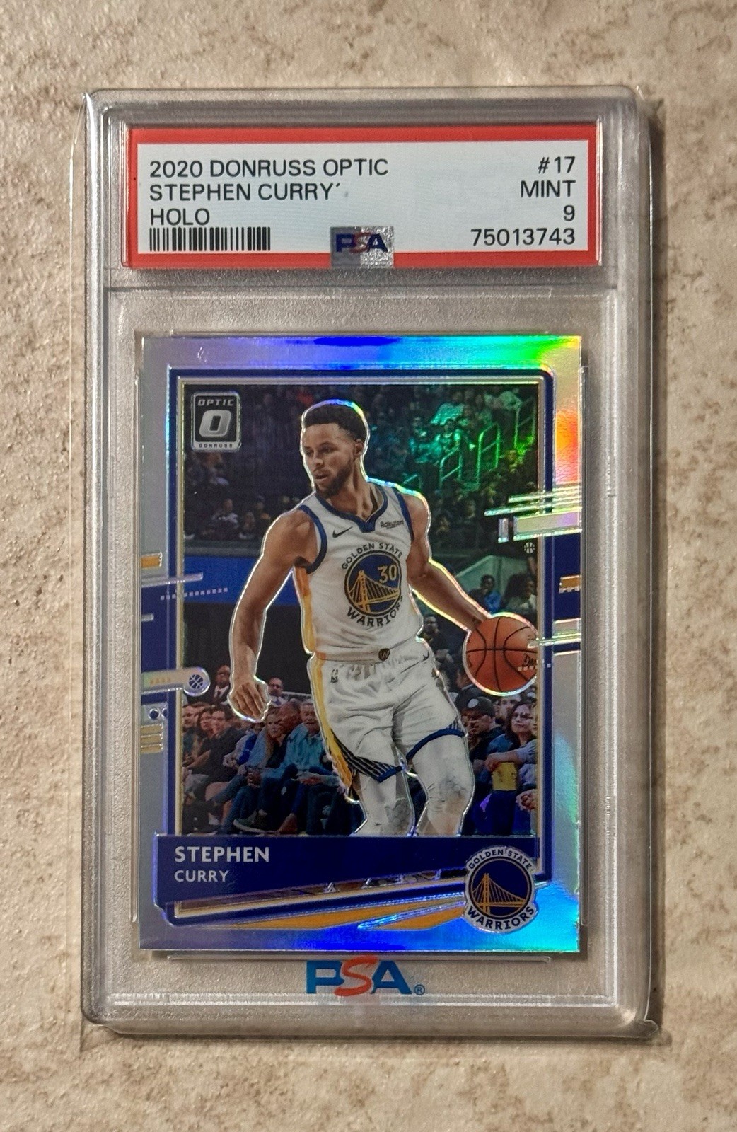 2020 PANINI DONRUSS OPTIC #17 STEPHEN CURRY HOLO PSA 9 MINT