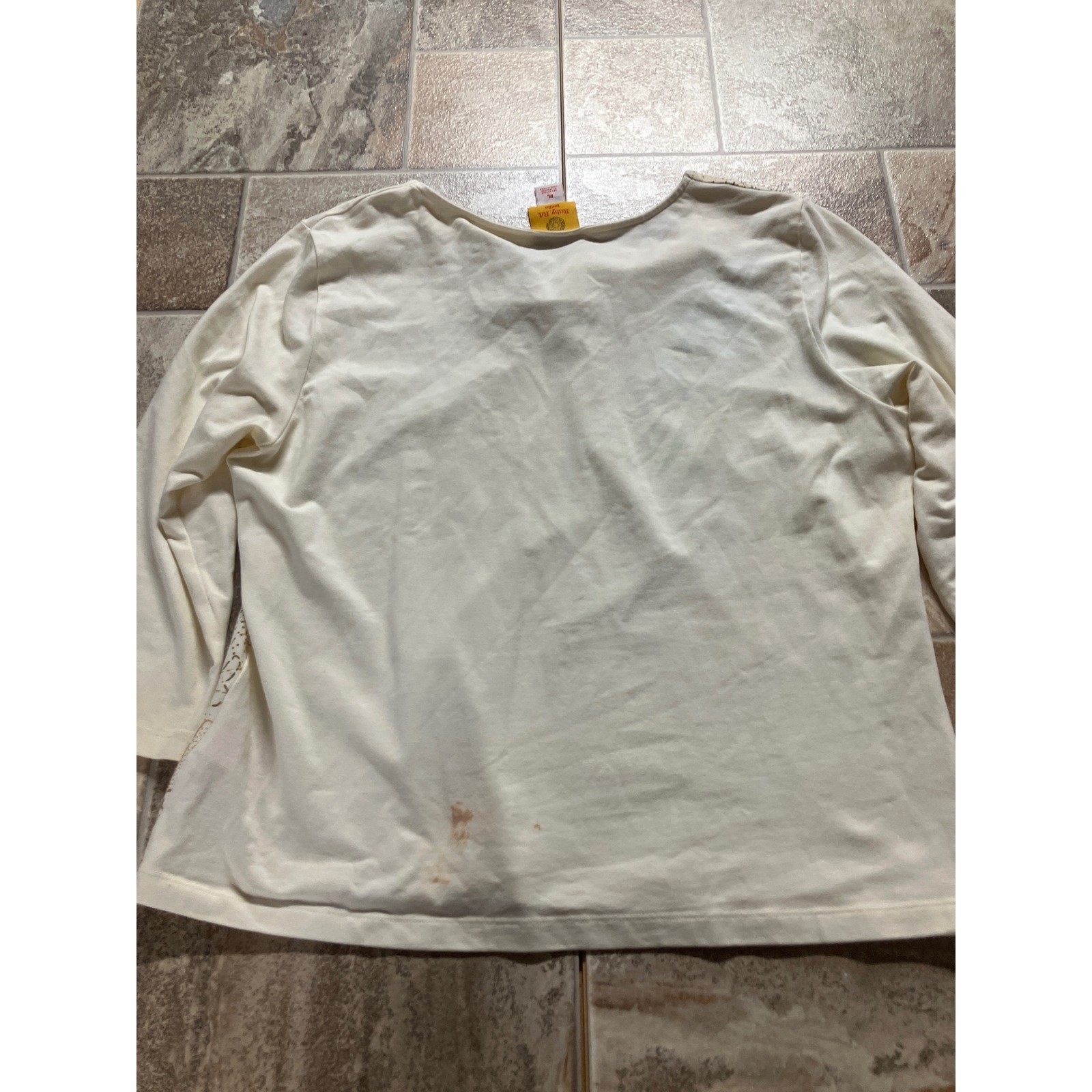 Ruby Rd Petite Embellished Script Print Long Slee… - image 4