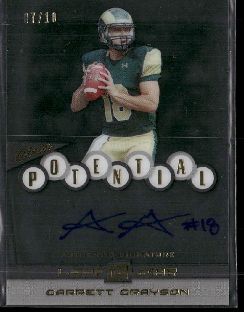 2015 Leaf Clear #CP-GG1 Garrett Grayson Clear Potential Gold #/10