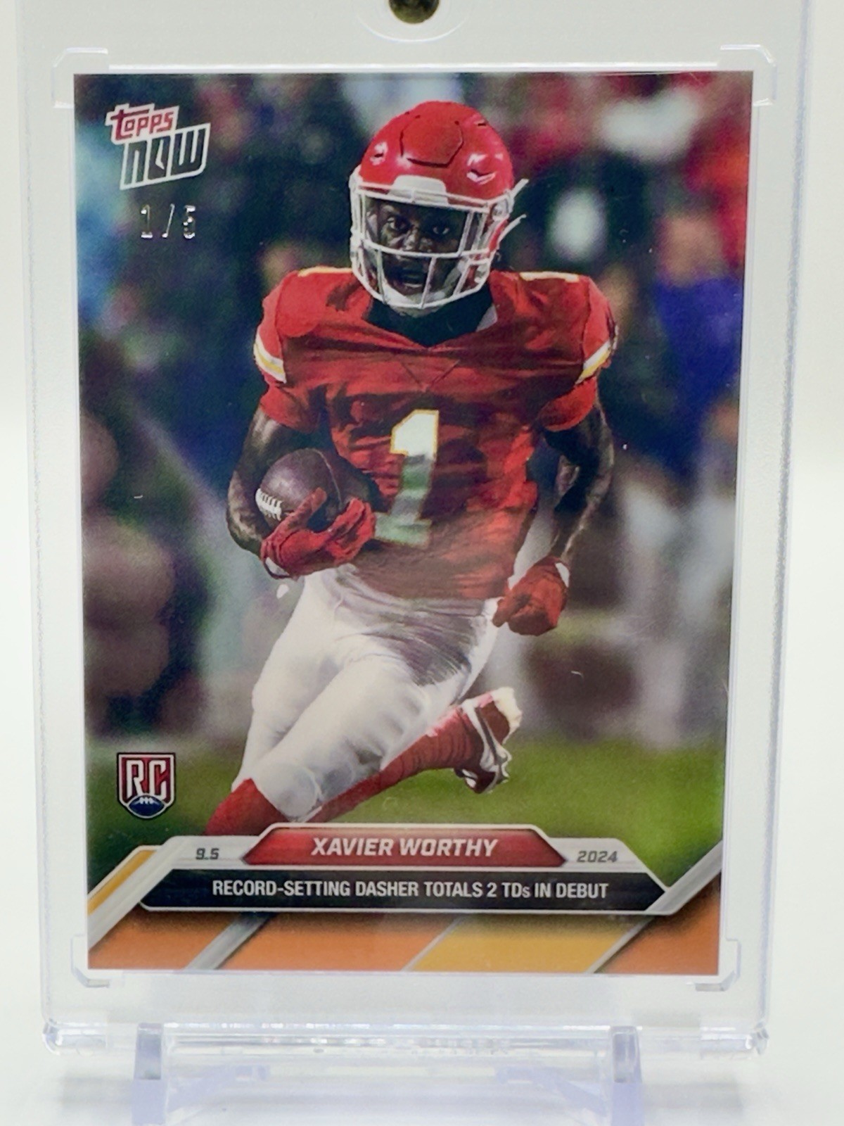 2024 TOPPS NOW #1 XAVIER WORTHY ROOKIE LONGHORN ORANGE 1/5 Jersey Number Match