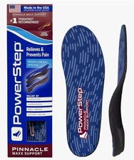 Powerstep Pinnacle Maxx Orthotic Supports Full  Insoles  M5-5 1/2  W7- 7 1/2