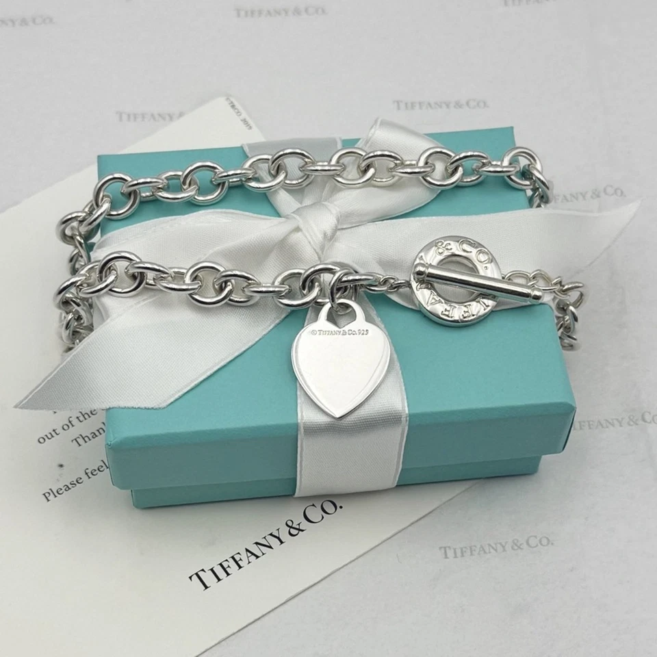 Collar Tiffany & Co. Corazón Etiqueta Palanca Plata de Ley 925 con Bolsa de Regalo y Caja Foto 4 de 4