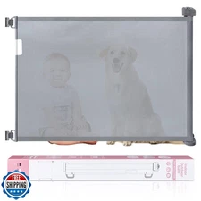 Babepai Retractable Baby Gates for Stairs, Dog Gates for Doorways, Mesh Baby 