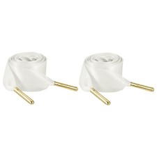 2Pair Satin Ribbon Shoelaces, 2cm Ribbon Shoe Laces 80cm Long White