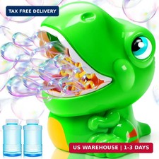 JOYIN Dinosaur Bubble Machine, Bubble Machine Gun Blower with Solutions for Kids