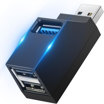 AXFEE 3 Port USB 3.0 Hub, Mini USB-Hub mit Mehreren USB-Anschlüssen 1 USB3.0+2