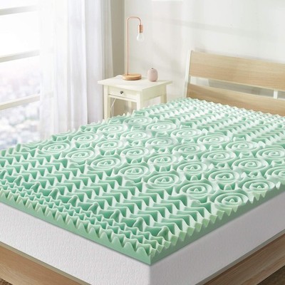 1.5 Inch 5-Zone Memory Foam Mattress Topper, Calming Aloe Infusion, Dorm Esse...