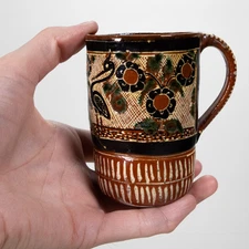 Vintage Jose Bernabe C. (1935-2019) Tonala Jalisco Mexican Mug with Petatillo