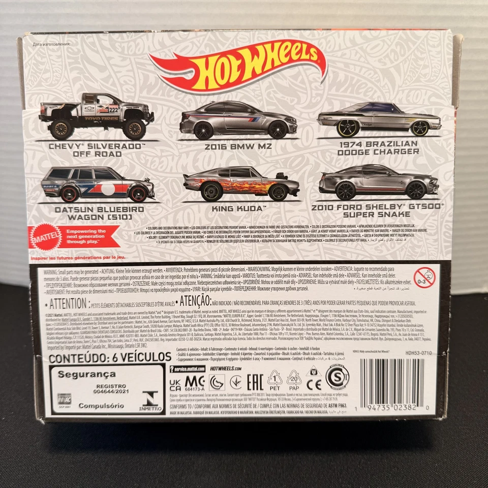 Hot Wheels ZAMAC Paquete de 6 Juego Plateado (2021) Silverado, BMW M2, 510, GT500 Foto 2 de 4