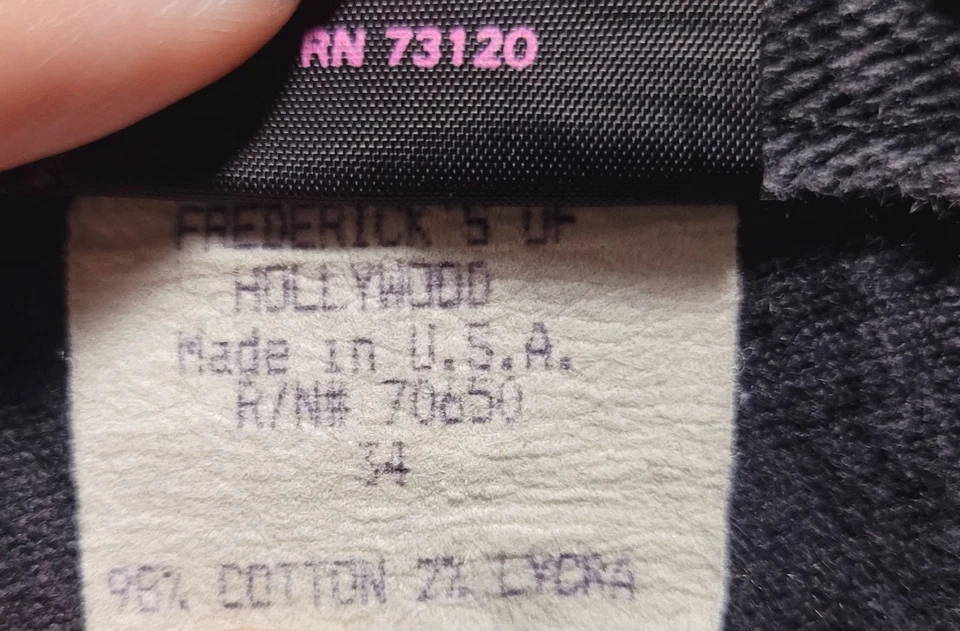 Jeans ajustados con cordones negros Frederick's Of Hollywood vintage años 80 90 góticos antiguos Foto 4 de 4