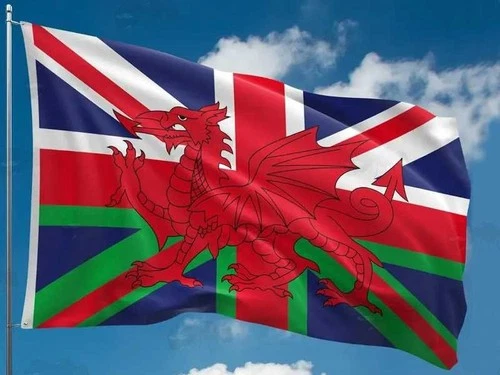 5'x3' Union Flag with Welsh Red Dragon UK BRITISH WALES CYMRU