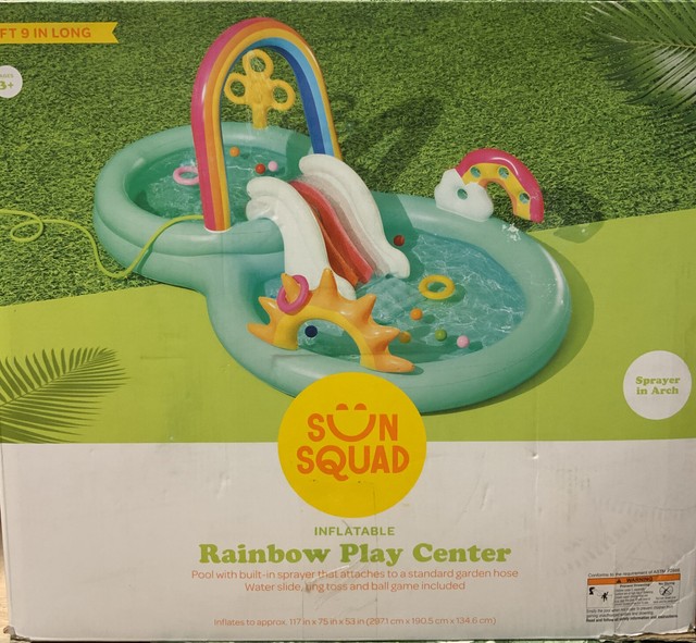 Sun Squad Rainbow Play Center Kids Inflatable Swimming Pool for sale