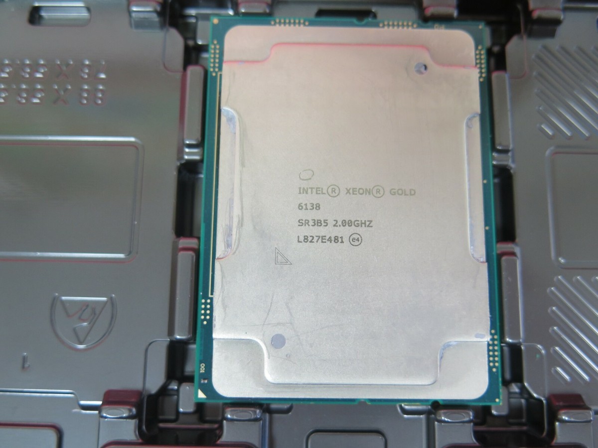 Intel Xeon Gold 6138 CPU2個セット Intel Xeon Gold 6138 cpu processor 20 core 2GHz 14 nanometer