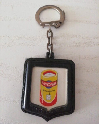 PORTE CLES publicitaire PLASTIQUE RAY-O-VAC TRANSISTOR BATTERIE PILE 