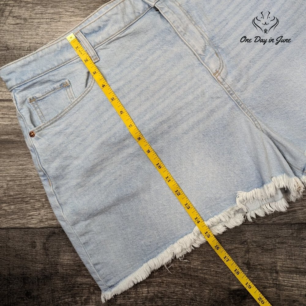 Loft Curvy High Waist Cut Off Denim Shorts Size 18 eBay