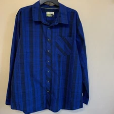 Magellan Outdoors Mens Size XL Blue Plaid Adventure/Fish Gear Classic Fit