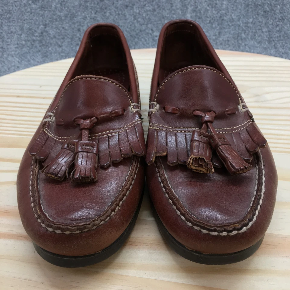 Zapatos Dexter Para Hombres 8.5 M Borla Kiltie Mocasines Cuero Marrón Sin Cordones Informales Bajos Foto 4 de 4