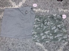 2 Girls justice skirt w/built in shorts size 10 new Plaid Camo Denim