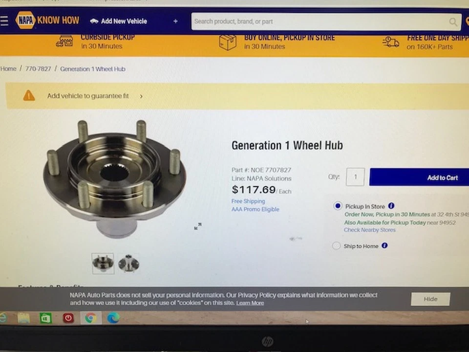 Buje delantero Toyota Tacoma 4x4, soluciones NAPA #770-7827 Foto 4 de 4