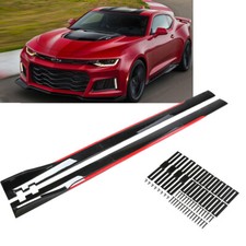 86.6 Black Red Side Skirts Extension Splitter For Chevy Camaro Lt Ls Ss 10-2015