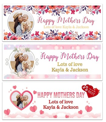  PERSONALISED MOTHERS DAY BANNER FLORAL WALL DECORATIONS
