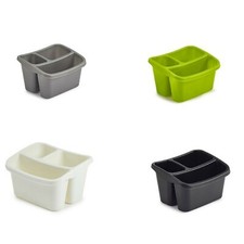 Plastic Large 3 Compartments Sink Tidy Cutlery Holder Organizer Kitchen Drainer 