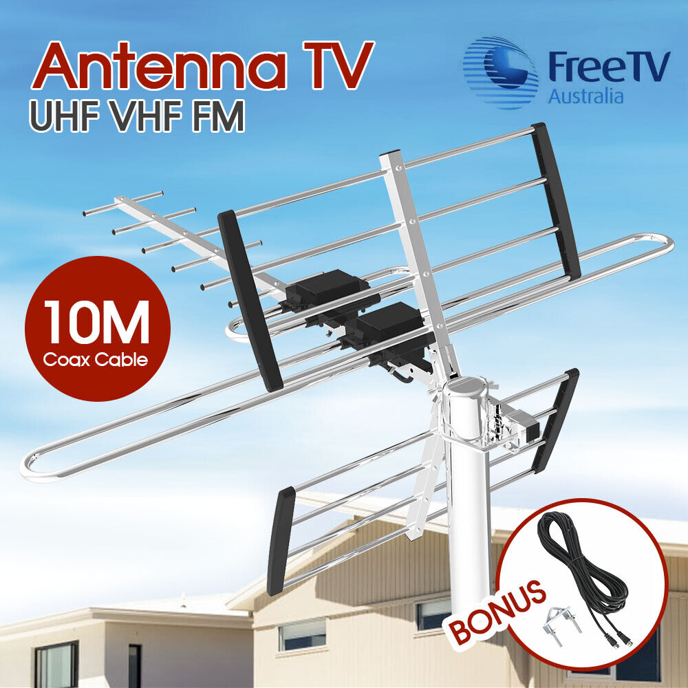 Digital TV Outdoor Antenna Aerial UHF VHF FM AUSTRALIAN Signal Amplifier Booster