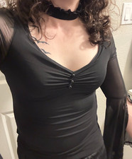 killstar Bloodfeast Long Sleeve Top XL / black new w/o tags discontinued