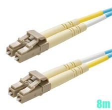 8m LC-LC 10 Gigabit Duplex 50/125 Multimode Fiber Optic Cable Cord OM3 Aqua